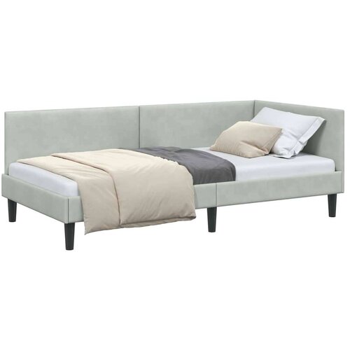  Kutni okvir kreveta Ostalo s uzglavljem Svjetlosiva 90 x 200 cm Slike