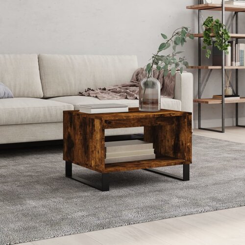 vidaXL Klubska mizica dimljeni hrast 60x50x40 cm inženirski les Cene