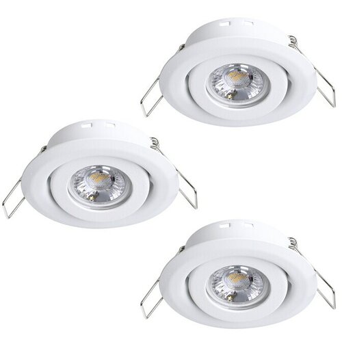 Eglo Set okroglih LED vgradnih svetilk Saliceto Mini-Puck 2 (4,2 W, &amp;Oslash; x V: 7,7 x 2,3 cm, Bela, Topla bela) Slike