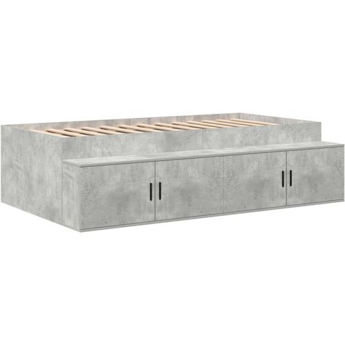  Krevet za skladi&amp;scaron;tenje Betonski sivi Drvo 75 x 190 cm Slike