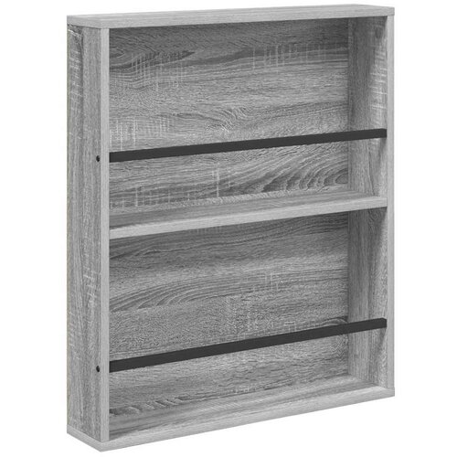  Polica za časopise s policom Zidne Siva Sonoma 60 x 12 x 70 cm Slike