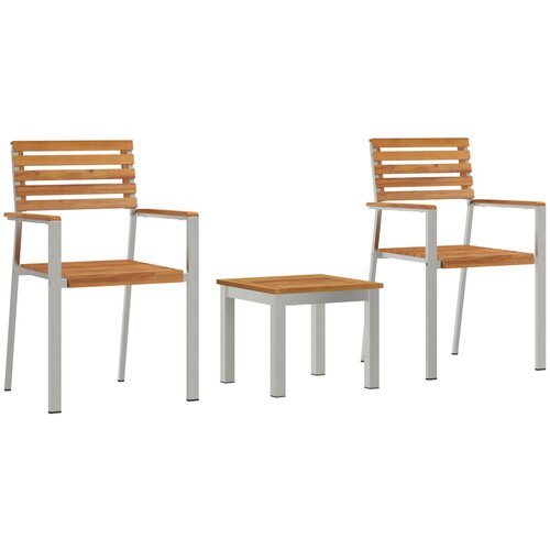 vidaXL 3-dijelni set za blagovanje u vrtu od punog drva tikovine, rasklopive vrtne stolice 2 kom Solid Wood Tikovina i čelik Cijene