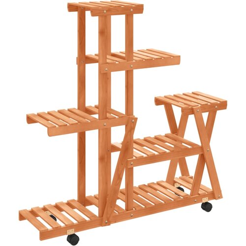  Stalak za cvijeće s kotačima 95x25x101 cm od masivne jelovine Slike