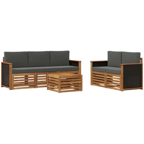  Set vanjskih sofa 6 kom. Prirodna i antracit Slike