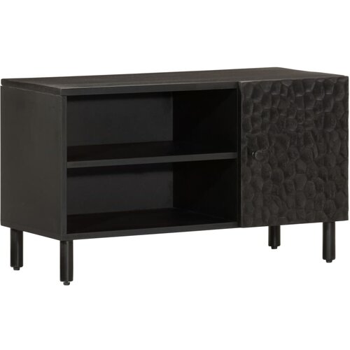 TV ormarić crni 80 x 31 x 46 cm od masivnog drva manga Cijene