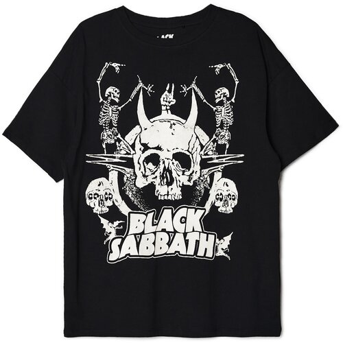 Cropp ženska majica kratkih rukava s printom Black Sabbath - Crna  2348W-99X Cijene