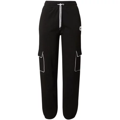 Karl Lagerfeld Cargo hlače 'IKONIK 2.0' crna / bijela