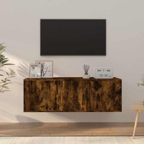vidaXL 2-dijelni set TV ormarića boja dimljenog hrasta drveni Cijene