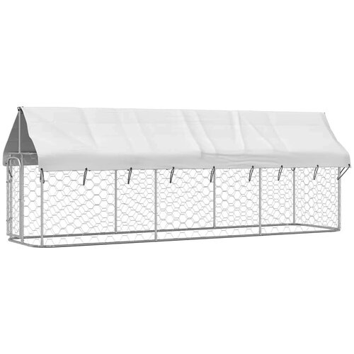 vidaXL Vanjski kavez za pse s krovom 400 x 100 x 150 cm Cene