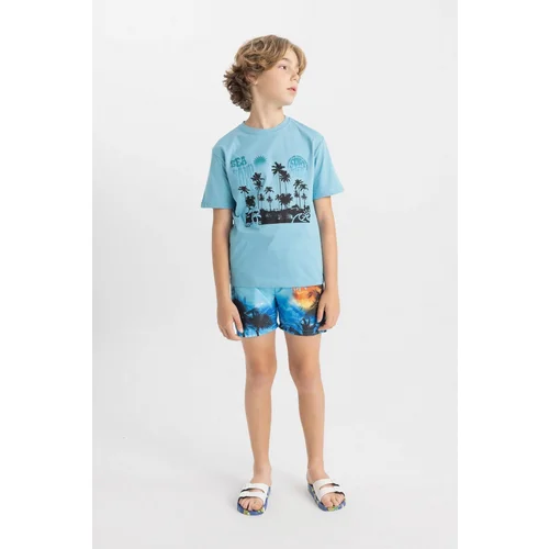 Defacto Boy's Palm Tree Patterned Swim Shorts