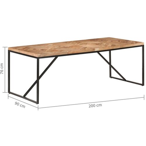 In blagovaonski stol 200 x 90 x 76 cm masivno drvo bagrema i manga Slike