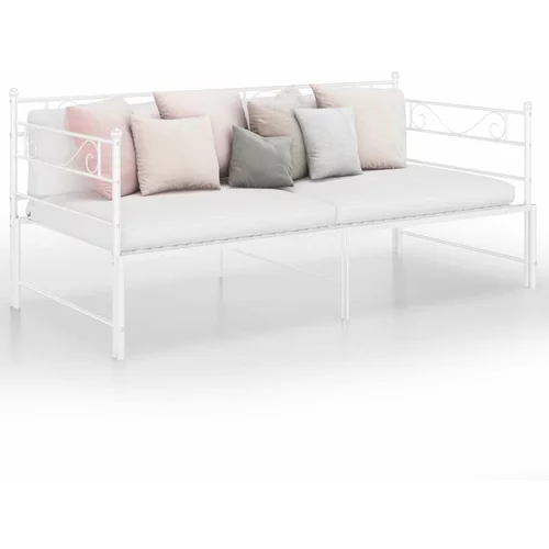  Izvlečni posteljni okvir bel iz kovine 90x200 cm, (20606337)