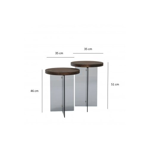 Hanah home set stolova serenity 2 walnut dark grey Slike