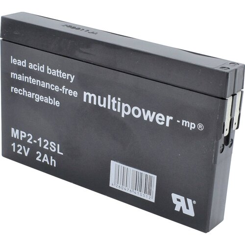Multipower MP2-12SL MP2-12SL svinčeni akumulator 12 V 2 Ah svinčevo-koprenast (&Scaron; x V x G) 148 x 90 x 20 mm plo&scaron;čati vtič 4\,8 mm brez vzdrževanja\, nizko samopraznjenje, (20439269) Cene