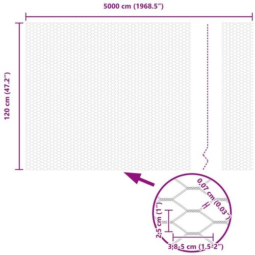 vidaXL Heksagonalna ograja Zelena 1.2x50 m Jeklo Cene