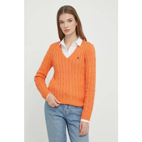 Polo Ralph Lauren Bombažen pulover oranžna barva