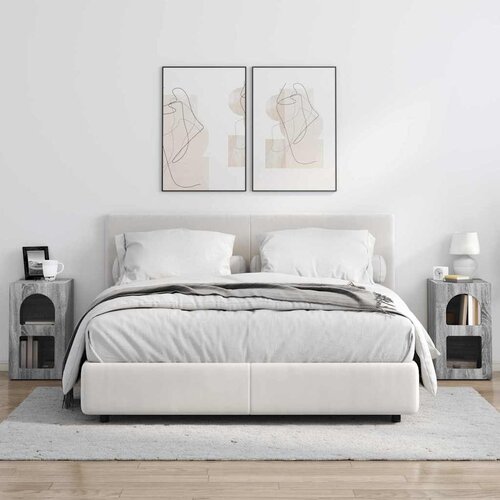  Noćni ormarić 2 pcs Siva Sonoma 29,5 x 33,5 x 50 cm Slike