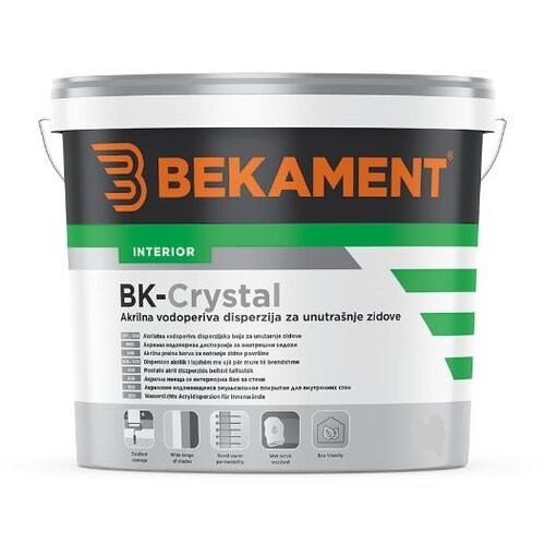 Bekament akrilna vodoperiva disperzija za unutrašnje zidove bk-crystal / 10/1 Slike
