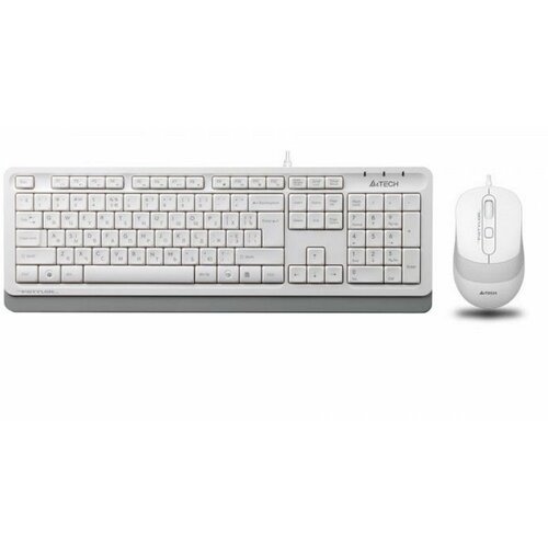 A4Tech F1010 USB US bela tastatura + USB beli miš Slike