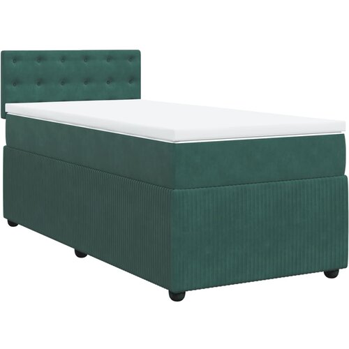 Maison Chic Box spring postelja - Vzmetna postelja z vzmetnico temno zelen 90x190 cm žamet SL5504, (21906243) Cene