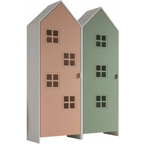 Vipack Zelena/rožnata otroška garderobna omara 115x171,5 cm CASAMI BRUGES –