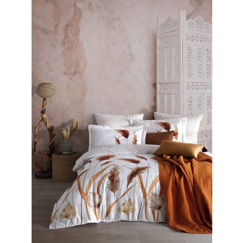  fadime brownwhite satin super king quilt cover set (eu) (it) Cene
