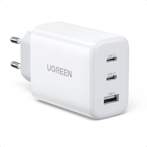 Ugreen CD275 Wall Charger with Cable 2&amp;times; USB Type-C /USB 65W White Slike