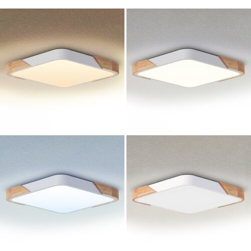  Brilagi - LED prigu&amp;scaron;iva svetiljka PILANA LED/60W/230V hrast/bela 56x56 cm + daljinski upravljač Slike