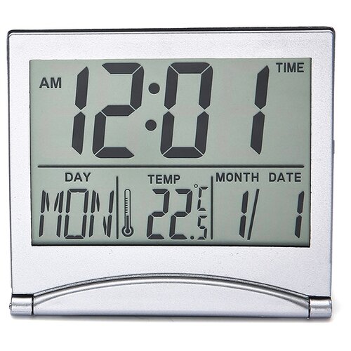 Venisymlis Srebrna Digitalna Budilka, Namizni Lcd Zaslon S Temperaturo, (22060077) Cene
