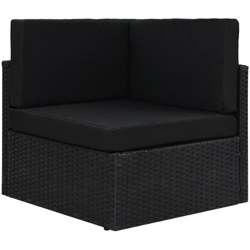  Modularna kutna sofa od poliratana crna Cijene