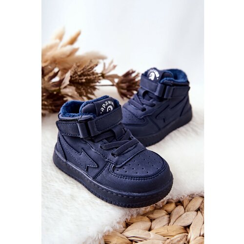 Kesi children's insulated high sneakers navy clafi Slike