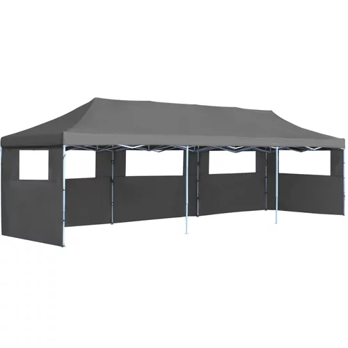 vidaXL sklopivi šator za zabave s 5 bočnih zidova 3 x 9 m antracit