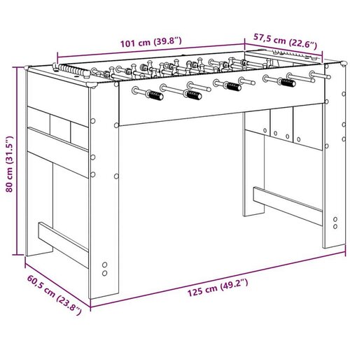  Fuzbal Stol Sonoma hrast 125 x 60 5 x 80 cm Konstruirano drvo Slike