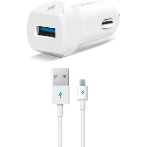 Ttec Autopunjač - Uni 1xUSB (QC 3.0) - White - +MicroUSB 1,2m cable Cijene