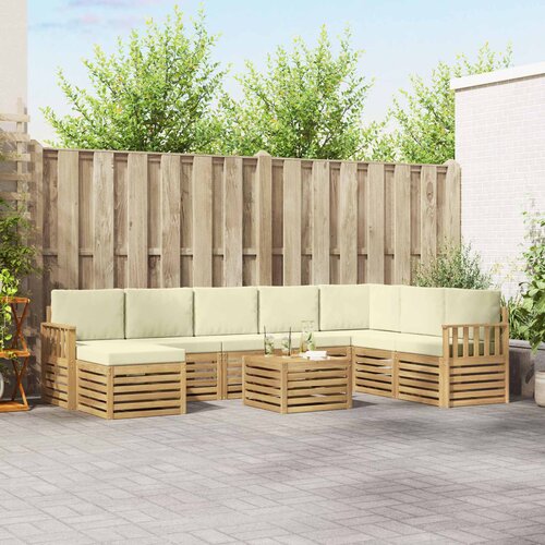  Set vanjskih sofa 9 kom. Bijela i krem Poliester Slike
