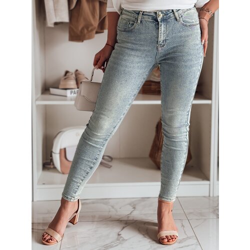 DStreet Spodnie damskie jeansowe skinny ze zdobieniem GLAMSKIN niebieskie Cijene