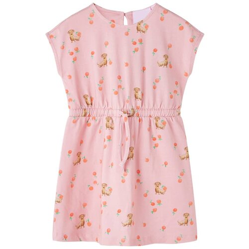 vidaXL Dječja haljina s vezicom svjetlonarančasta 140 Cijene