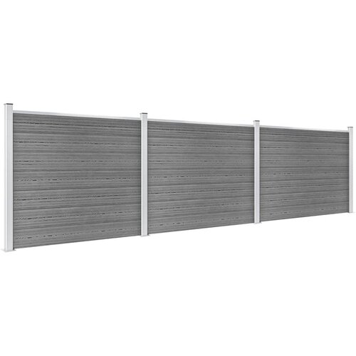 vidaXL Komplet ograjnih panelov WPC 526x146 cm siv Cene