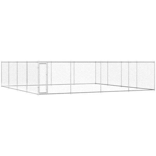 vidaXL zunanji pasji boks pocinkano jeklo 760x760x185 cm Cene