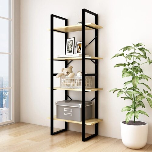 VidaXL Knjižna omara 4-nadstropna 60x30x140 cm trdna borovina Slike