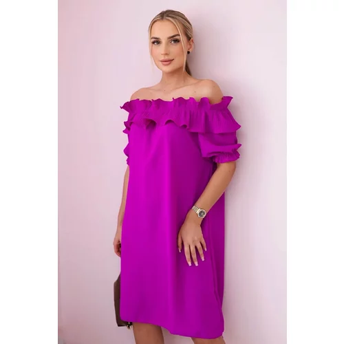 Kesi Women's dress with decorative ruffle - purple