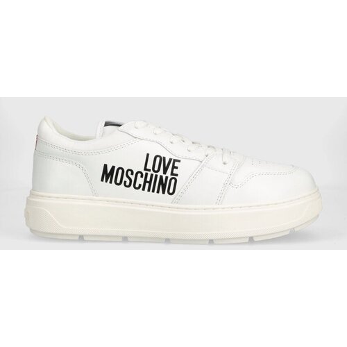 Love Moschino Usnjene superge bela barva, JA15274G0GIAB10A Slike