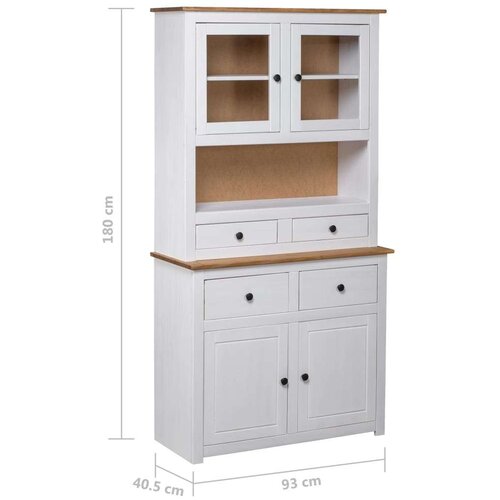 VidaXL Visoka omara bela 93x40,5x180 cm trdna borovina Panama Range Slike
