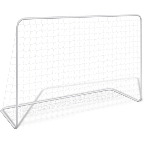 vidaXL Nogometni gol z mrežo jeklo 182x61x122 cm bel, (20608764) Cene