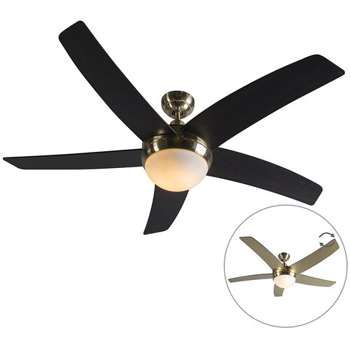 QAZQA Stropni ventilator zlato z daljinskim upravljalnikom - Cool Cene