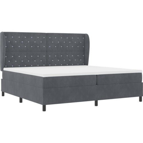 vidaXL Krevet s kutijom s madracem tamno sive boje 200x200 cm baršun Cene