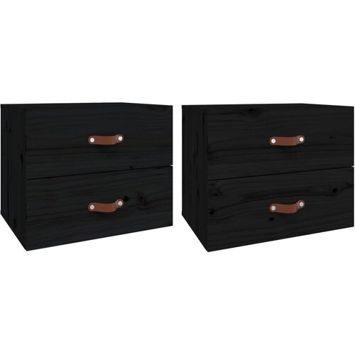Maison Chic Stenski Dvo delni komplet Nočne omarice - Nočne mize črna 50x36x40 cm, (21689235) Slike