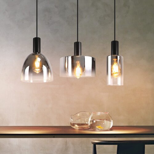 Nettlife viseča svetilka za jedilno mizo, vintage dimno sivo steklo E27, nastavljiva po višini za dnevno sobo, (22123033) Cene