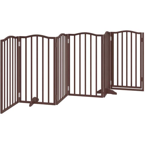  Vrata za pse s vrata&amp;scaron;cima 6 panela sklopiva 300 cm drvo topole Smeđa 50 x 90 x 2 cm Slike