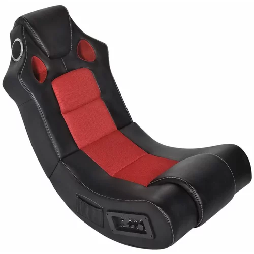  Crno-crvena stolica za ljuljanje od umjetne kože s audio sustavom